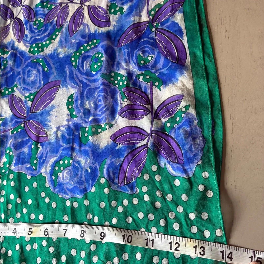 Vintage 1988 Ginnie Johansen Silk Scarf | Made in Japan | Signed | Floral Print